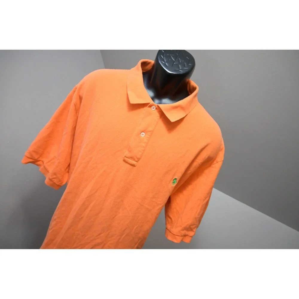Polo Ralph Lauren Polo Shirt Mens 2XLT Orange Green Pony Logo Excellent